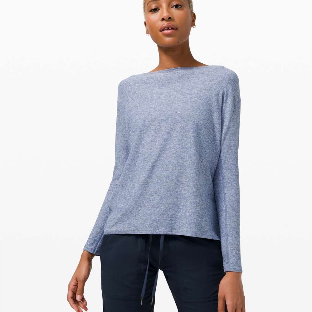 LULULEMON Back in Action Blue Long Sleeve Shirt 10